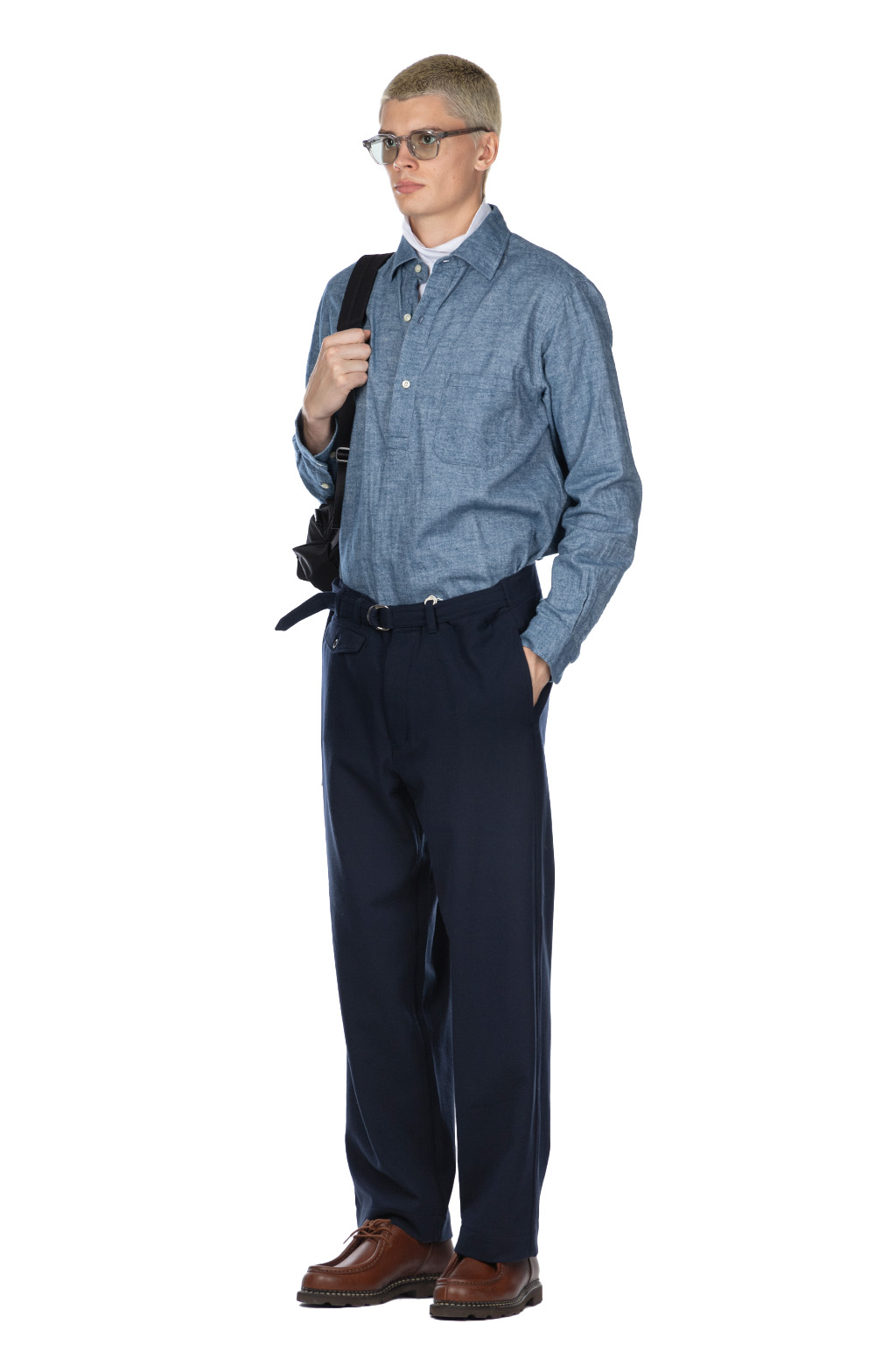 ts(s) - THERMOLITE Stretch Cloth D-ring Belted Pants-Navy